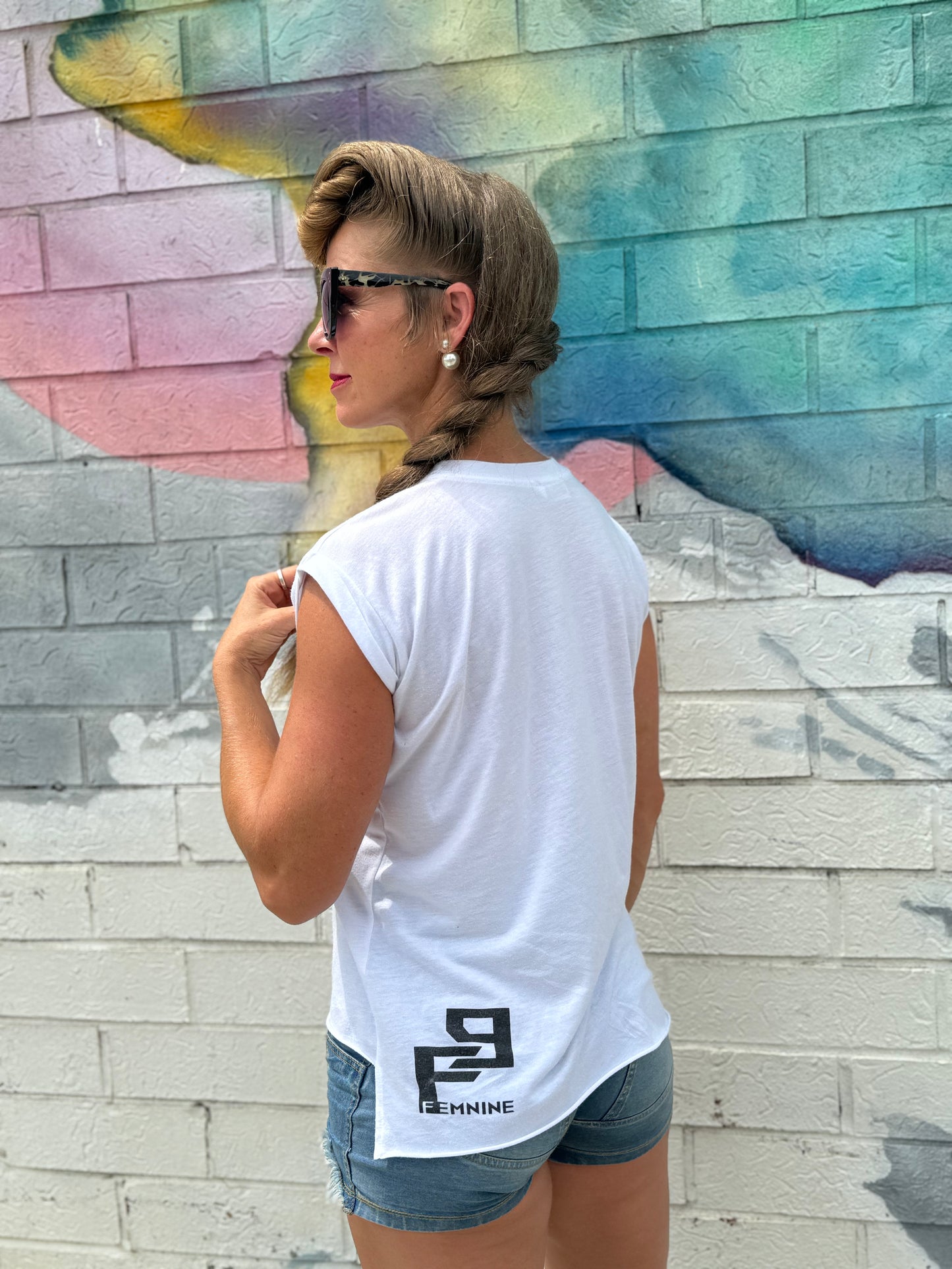 Mary Pewpins Rolled Cuff Flowy Tee