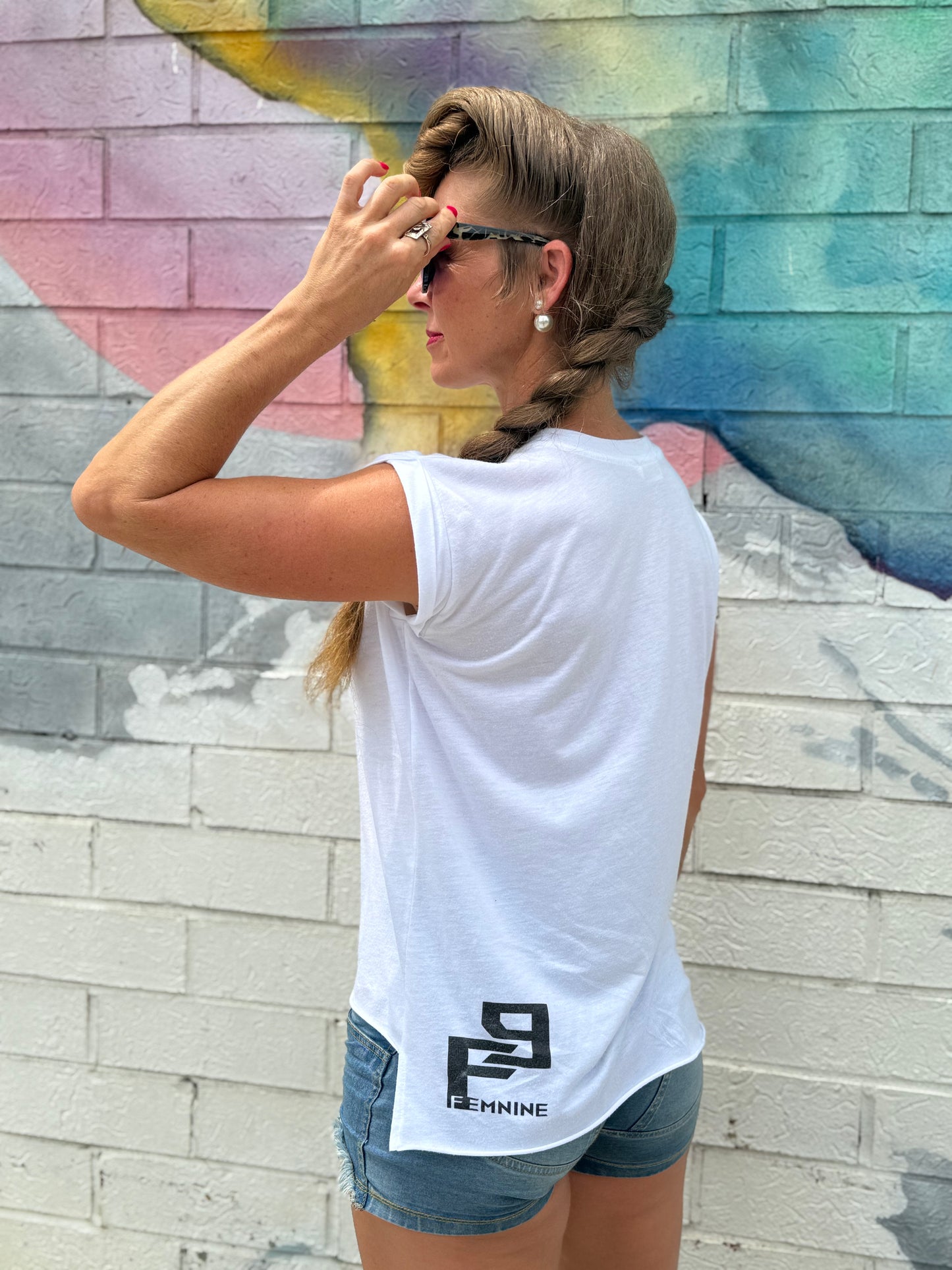 Mary Pewpins Rolled Cuff Flowy Tee