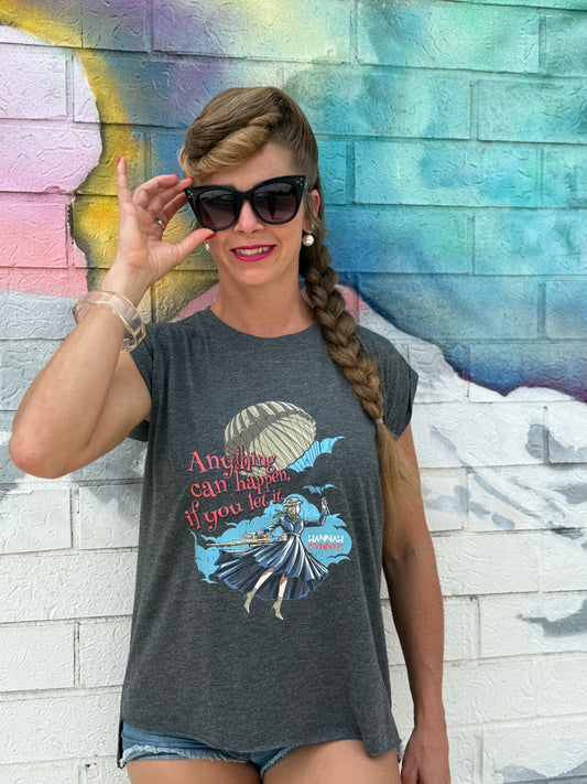 Mary Pewpins Rolled Cuff Flowy Tee