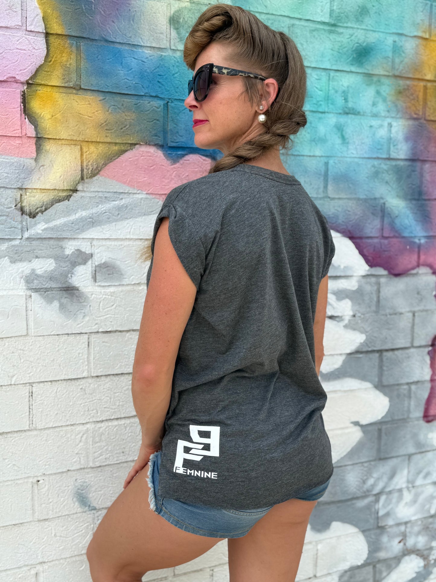 Mary Pewpins Rolled Cuff Flowy Tee