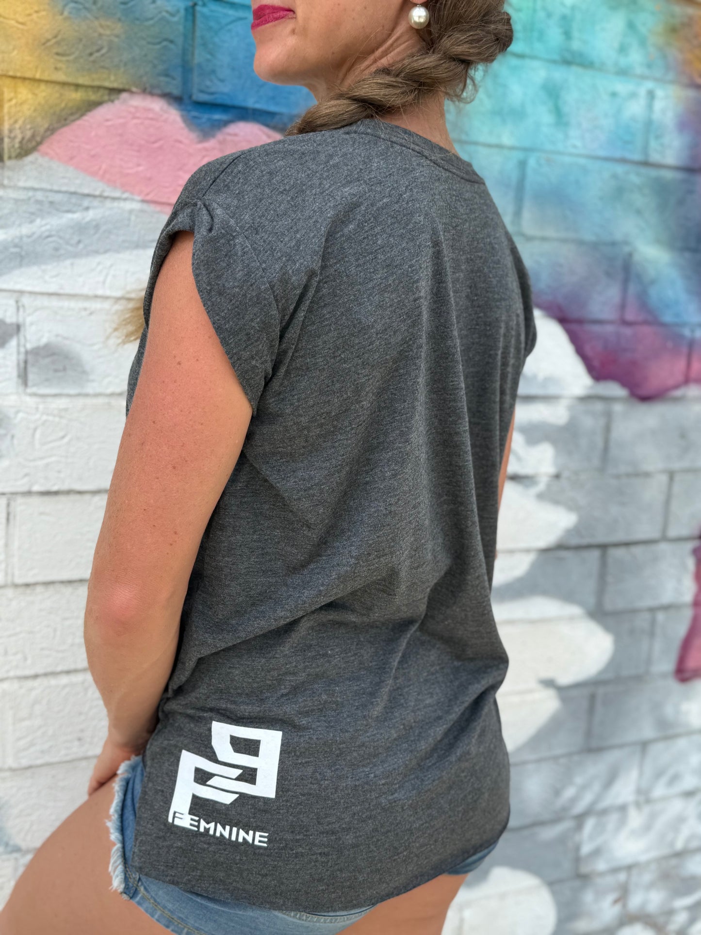 Mary Pewpins Rolled Cuff Flowy Tee