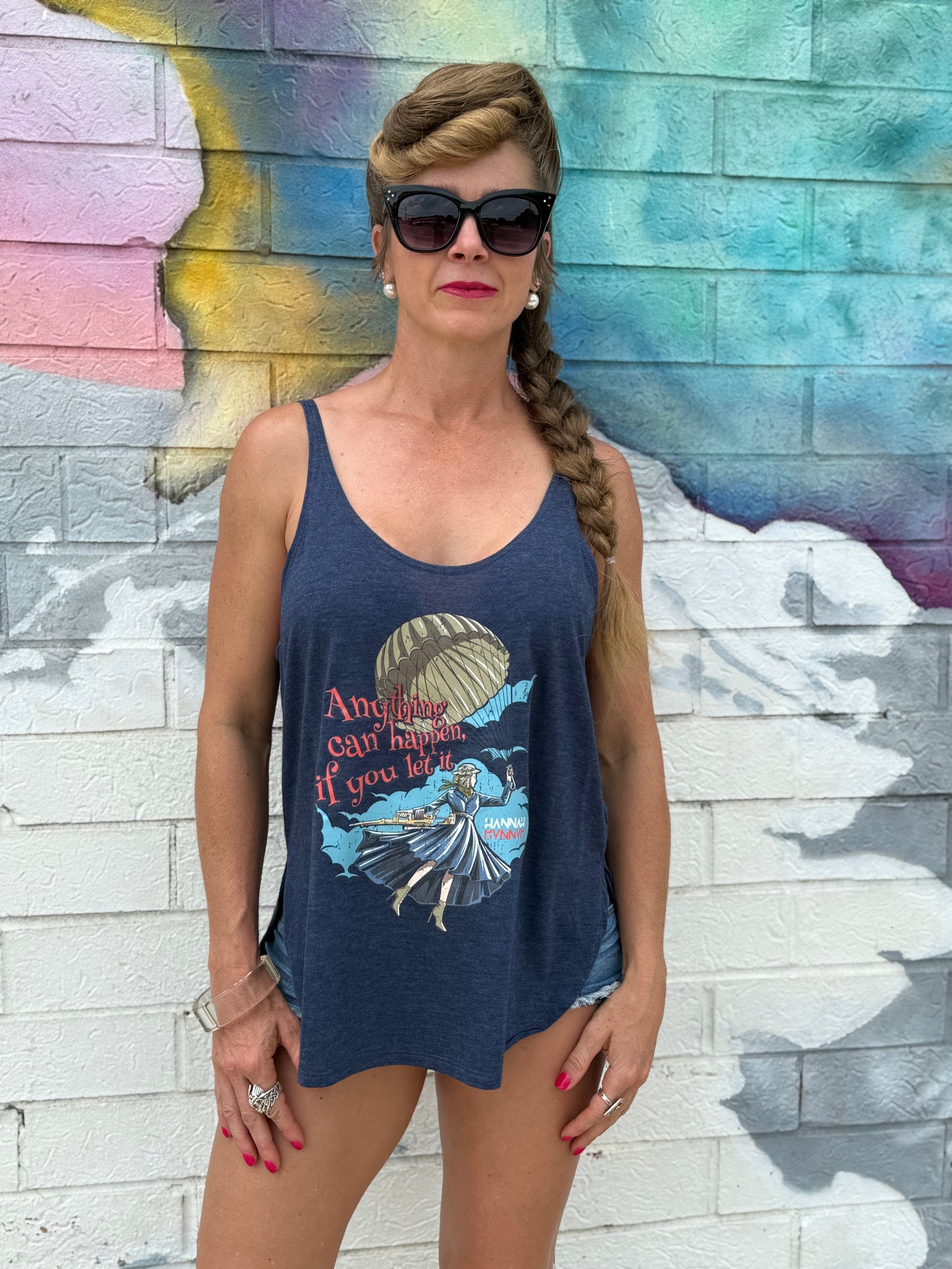 Mary Pewpins Flowy Side Slit Tank