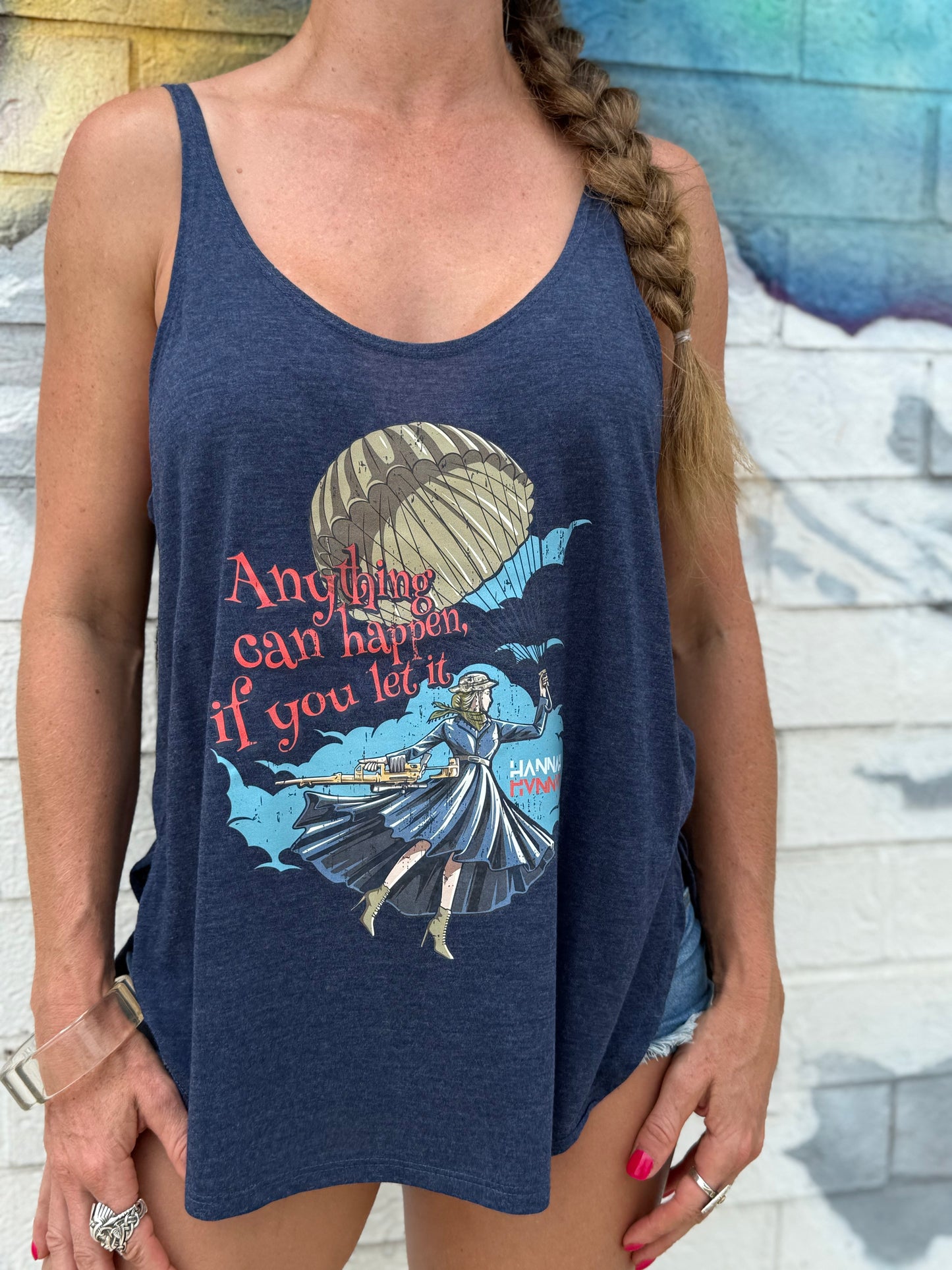 Mary Pewpins Flowy Side Slit Tank