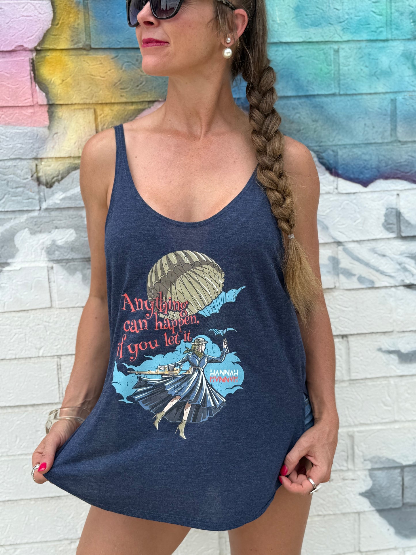 Mary Pewpins Flowy Side Slit Tank