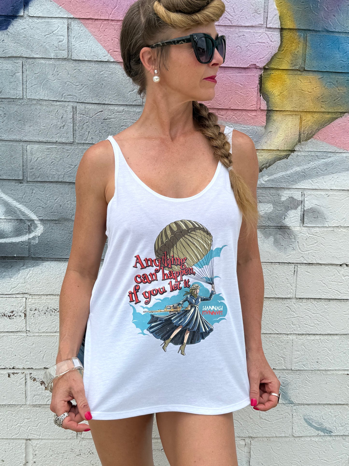 Mary Pewpins Flowy Side Slit Tank