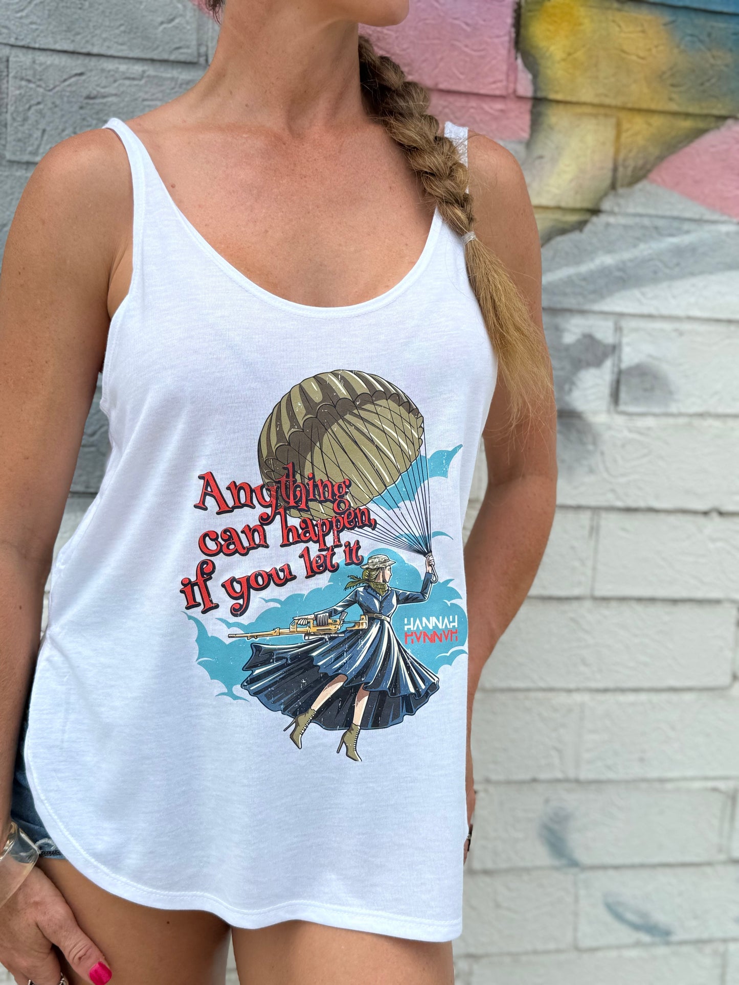 Mary Pewpins Flowy Side Slit Tank