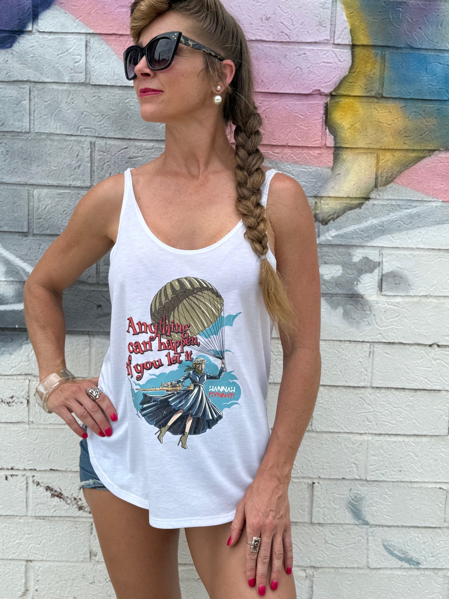 Mary Pewpins Flowy Side Slit Tank