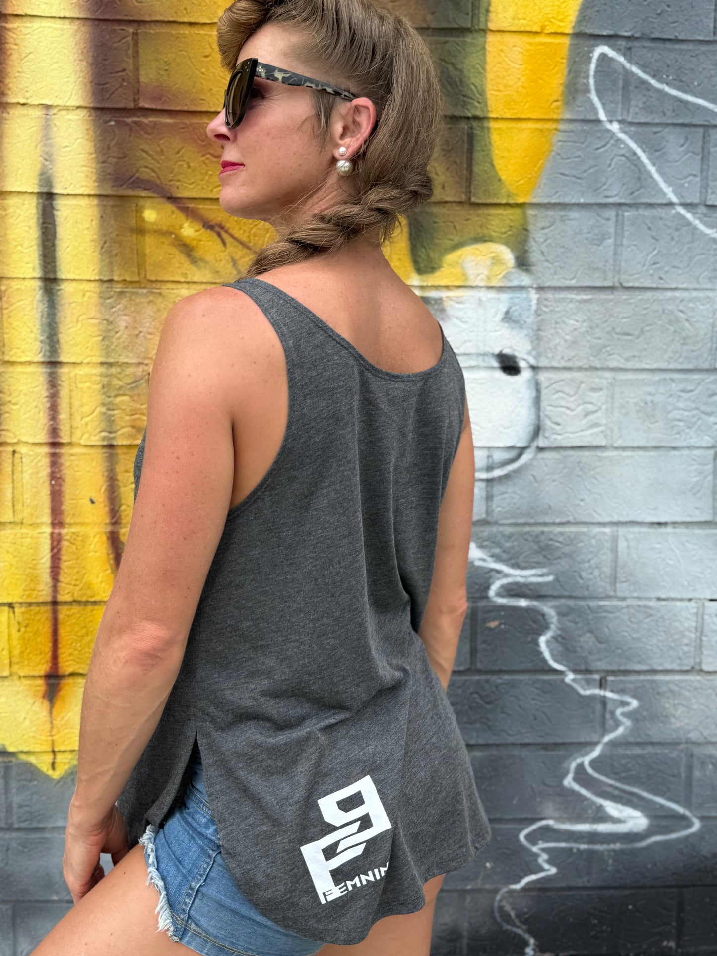 Rad Ridinghood Flowy Side Slit Tank