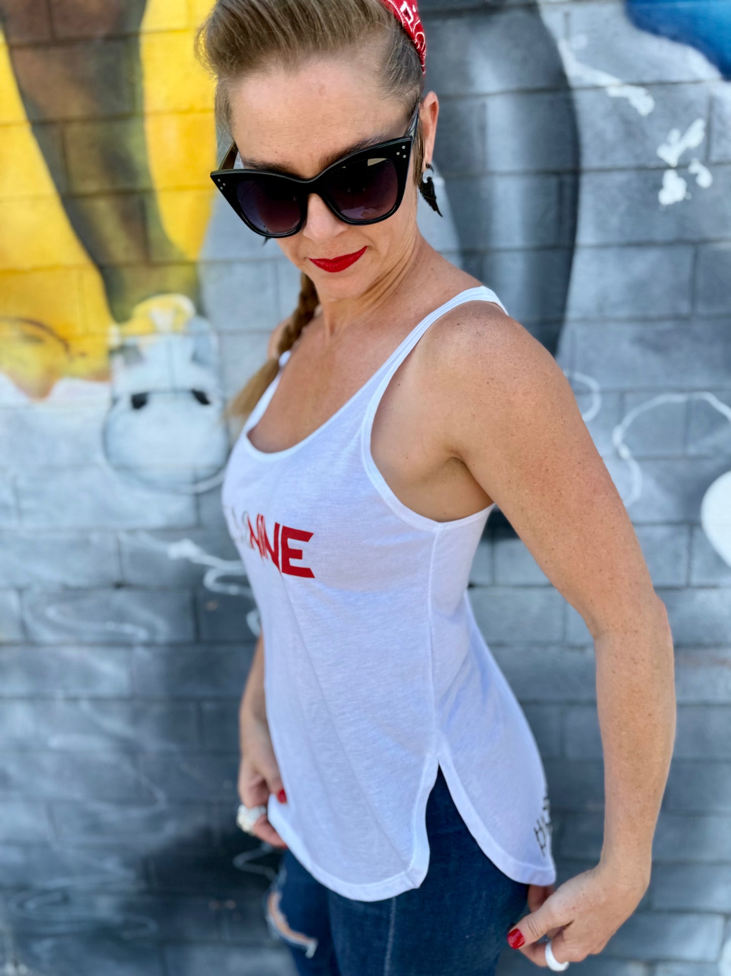 FEMNiNE Flower Side Slit Tank